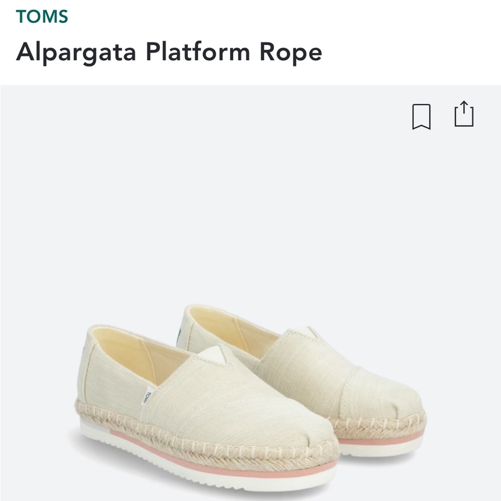 TOMS Alpargata Platform Rope - Size 6
